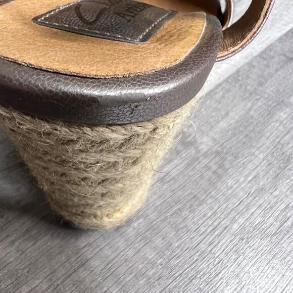 CLARKS ARTISAN Leather Slingback Active Air Peep Toe Wedge Heels Sandals Size 7 - Picture 7 of 9